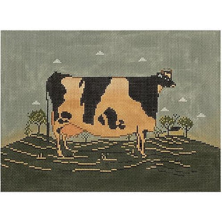 Vermont Cow Painted Canvas Cooper Oaks Design 
