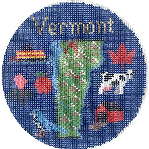 Vermont Ornament Painted Canvas Silver Needle 