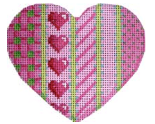Vertical Pink Patterns Heart Painted Canvas Associated Talents 