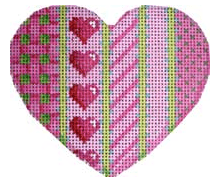 Vertical Pink Patterns Heart Painted Canvas Associated Talents  - 1