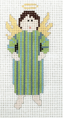 Vertical Stripe Angel Painted Canvas Pippin  - 1