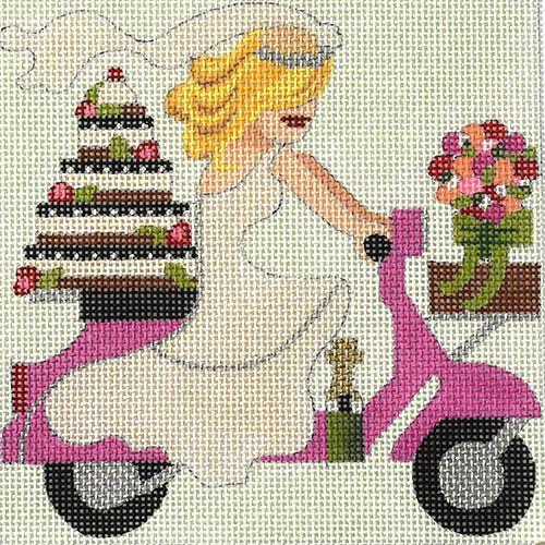 Vespa  Going to the Chapel Painted Canvas Melissa Prince Designs  - 1