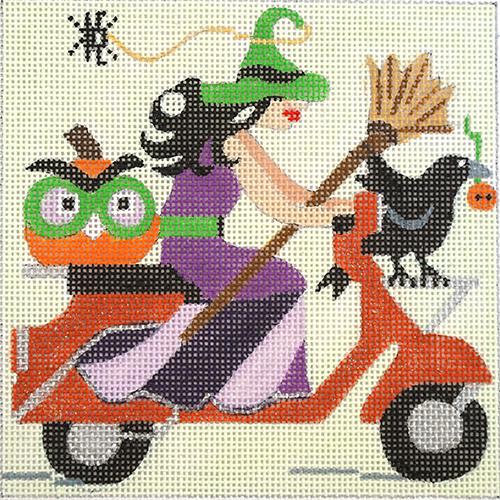 Vespa--Hang on Spidey! Painted Canvas Melissa Prince Designs 