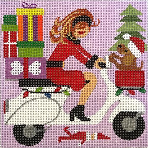Vespa  What Elf? Painted Canvas Melissa Prince Designs  - 1