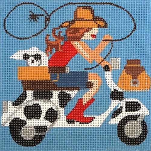 Vespas--When You Lose Your Horse Painted Canvas Melissa Prince Designs 