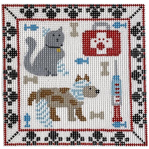 Veterinarian Square Painted Canvas Danji Designs  - 1