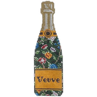 Veuve   Green Floral Champagne Painted Canvas C'ate La Vie 
