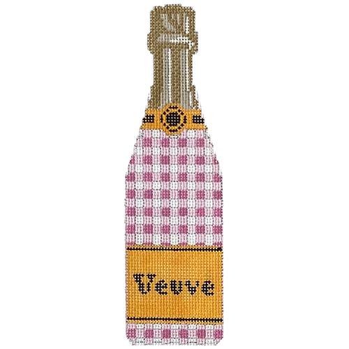 Veuve - Pink Gingham Champagne Painted Canvas C'ate La Vie 
