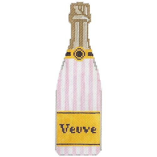 Veuve - Pink Stripe Champagne Painted Canvas C'ate La Vie 