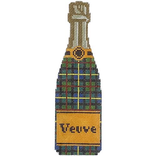 Veuve   Tartan Plaid Champagne Painted Canvas C'ate La Vie 
