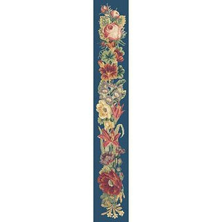 Victorian Bell Pull Needlepoint Kit Kits Elizabeth Bradley Design Dark Blue 
