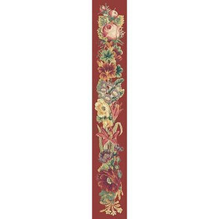 Victorian Bell Pull Needlepoint Kit Kits Elizabeth Bradley Design Dark Red 
