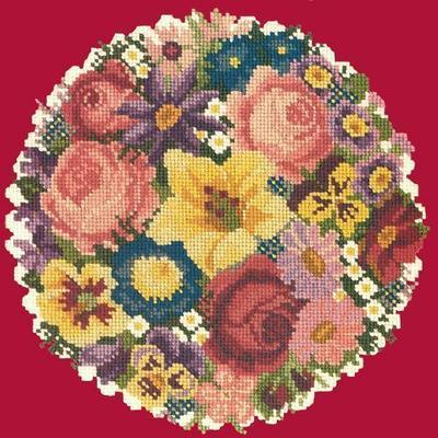 Victorian Posy Needlepoint Kit Kits Elizabeth Bradley Design Bright Red 
