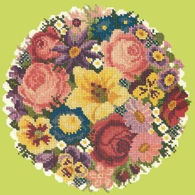Victorian Posy Needlepoint Kit Kits Elizabeth Bradley Design Pale Lime 
