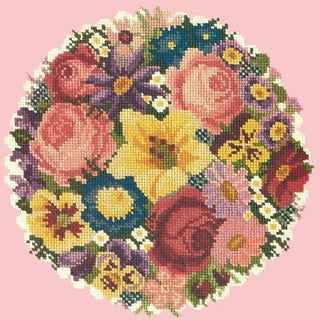 Victorian Posy Needlepoint Kit Kits Elizabeth Bradley Design Pale Rose 
