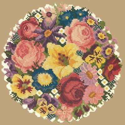 Victorian Posy Needlepoint Kit Kits Elizabeth Bradley Design Sand 
