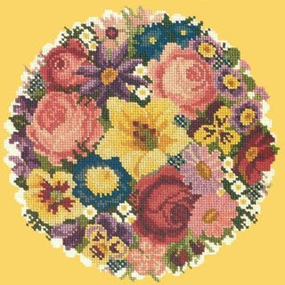 Victorian Posy Needlepoint Kit Kits Elizabeth Bradley Design Sunflower Yellow 
