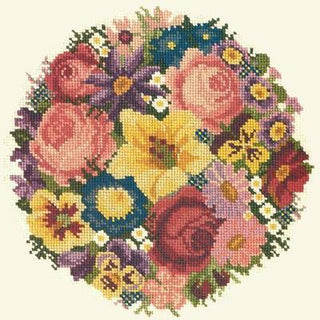 Victorian Posy Needlepoint Kit Kits Elizabeth Bradley Design Winter White 
