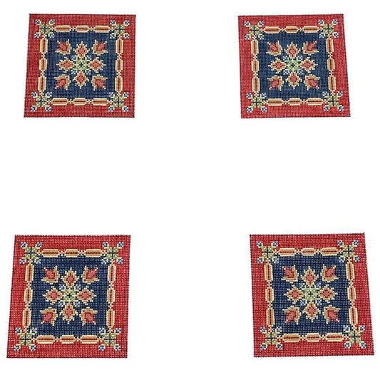 Victorian Rose Coasters Painted Canvas CanvasWorks 