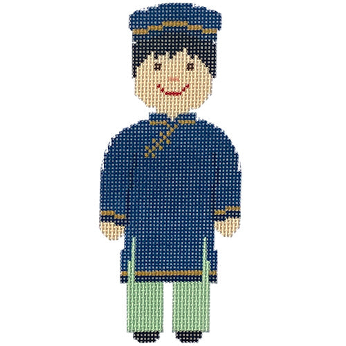 Vietnamese Boy Painted Canvas A Stitch in Time 
