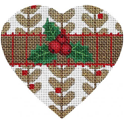 Vine Holly Heart Painted Canvas Melissa Shirley Designs 