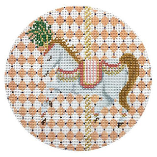 Vintage Circus   Carousel Horse Ornament Painted Canvas The Plum Stitchery 
