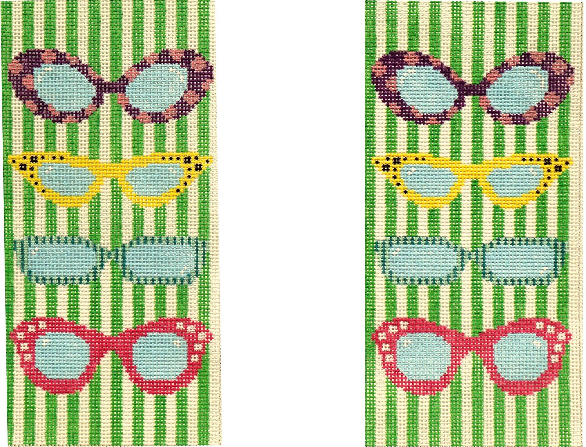 Vintage Sunglasses Case Painted Canvas The Meredith Collection  - 1