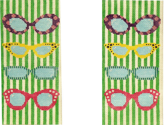 Vintage Sunglasses Case Painted Canvas The Meredith Collection 
