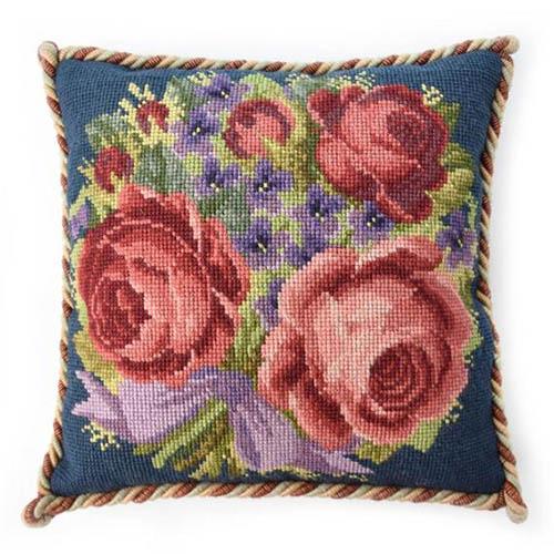 Violets & Roses Needlepoint Kit Kits Elizabeth Bradley Design 
