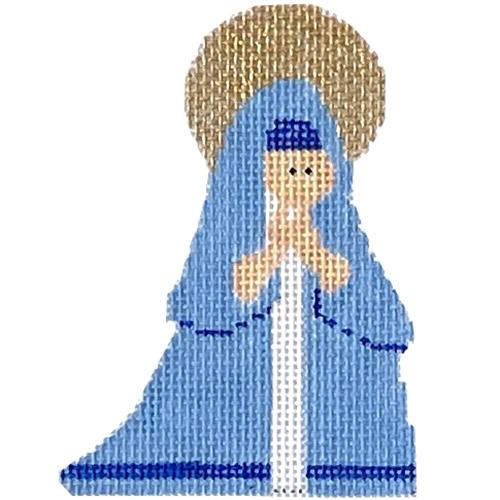 Virgin Mary with Stitch Guide Painted Canvas The Princess & Me  - 1