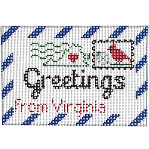 Virginia Letter Painted Canvas Rachel Donley 