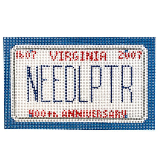 Virginia Mini Plate Painted Canvas CBK Needlepoint Collections 