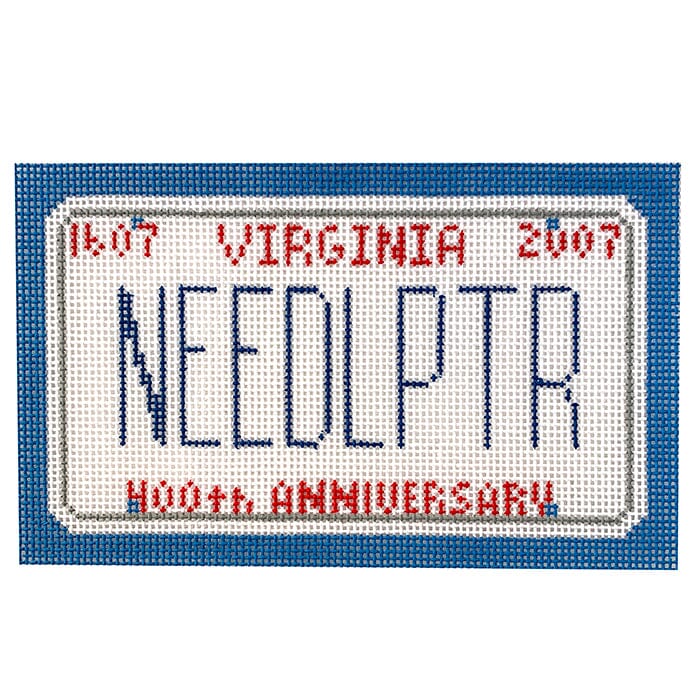 Virginia Mini Plate Painted Canvas CBK Needlepoint Collections  - 1
