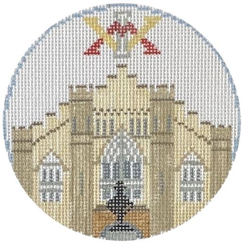 VMI - Virginia Military Institute Round Painted Canvas Kathy Schenkel Designs 