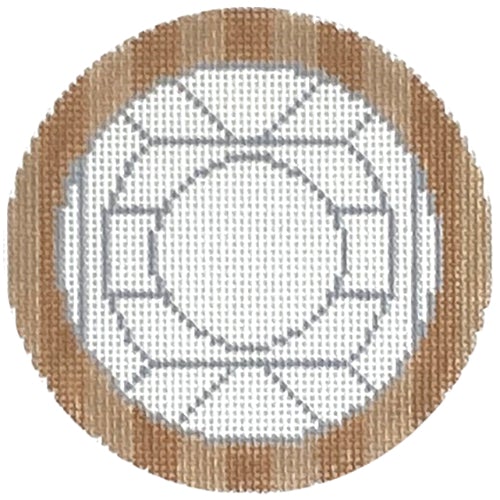 Volleyball Monogram Round Painted Canvas Rachel Donley  - 1