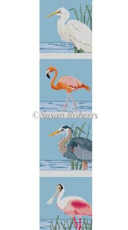 Wading Birds Coasters Painted Canvas Susan Roberts Needlepoint Designs Inc. 