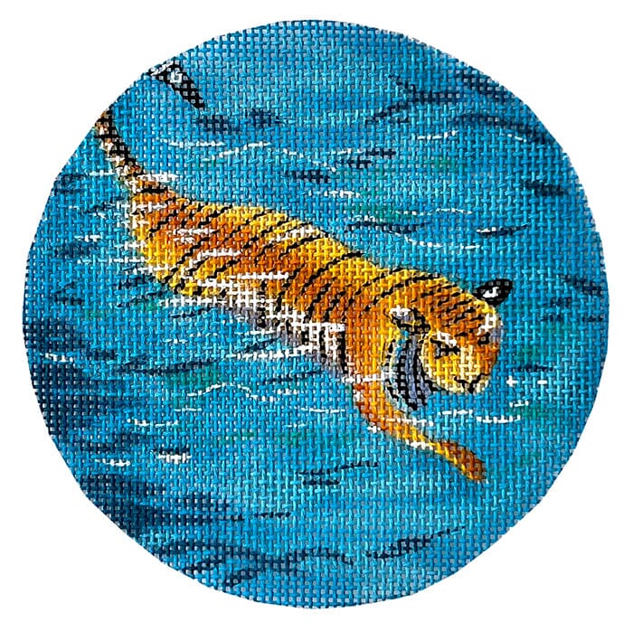 Wading Tiger | Needlepoint.Com