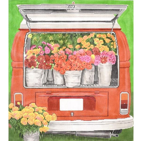 Wagon Bloomful Painted Canvas The Meredith Collection 