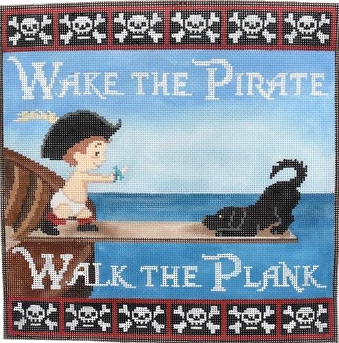 Wake the Pirate - Walk the Plank Painted Canvas CBK Needlepoint Collections 