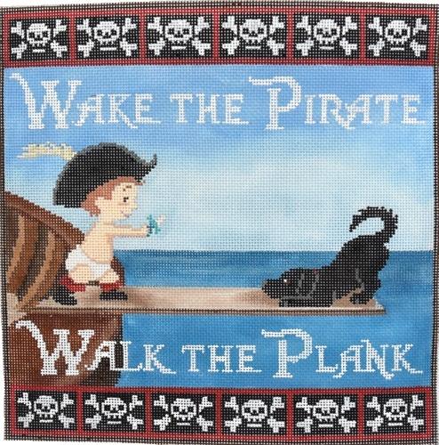 Wake the Pirate   Walk the Plank Painted Canvas CBK Needlepoint Collections  - 1