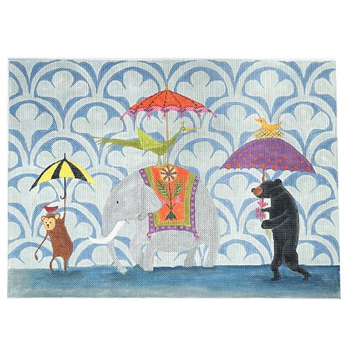 Walking in the Rain Painted Canvas Zecca 