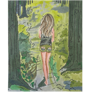 Walking on a Forest Path Painted Canvas Patti Mann 
