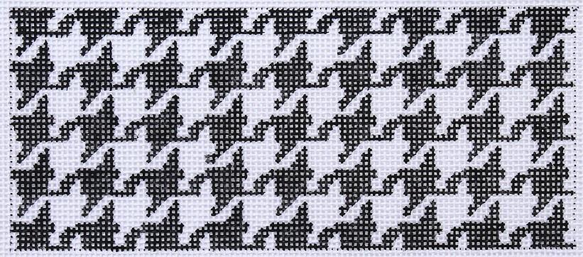 Wallet Insert--Houndstooth (Black & White) Painted Canvas Kate Dickerson Needlepoint Collections 