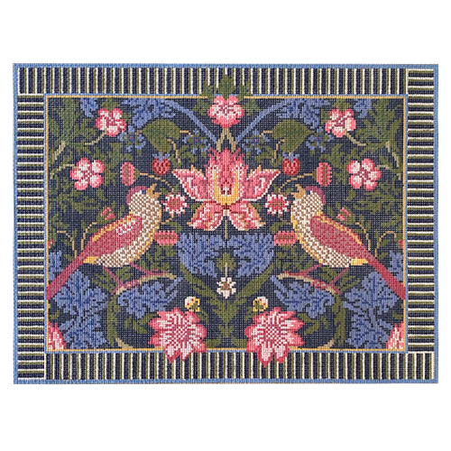 Warbler Accomplice Banded Pillow Painted Canvas Whimsy & Grace - 1