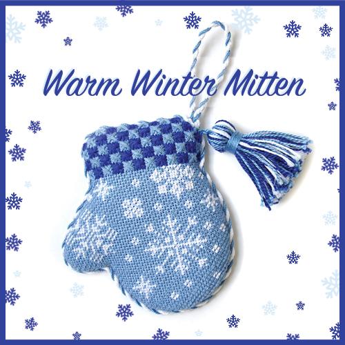 Warm Winter Mitten Online Needlepoint Class Online Course Needlepoint.Com 
