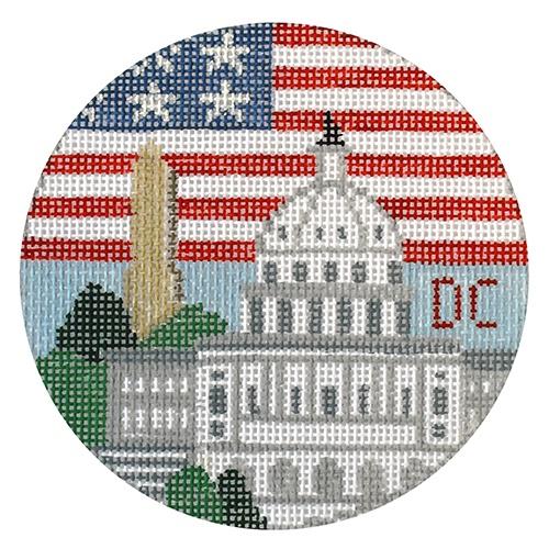 Washington DC Painted Canvas Kathy Schenkel Designs  - 1