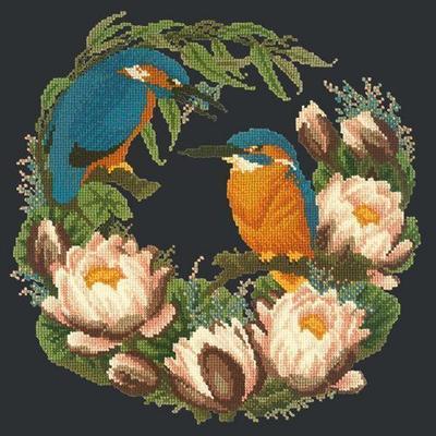 Water Lilies Needlepoint Kit Kits Elizabeth Bradley Design Black 

