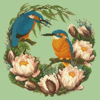 Water Lilies Needlepoint Kit Kits Elizabeth Bradley Design Pale Green 
