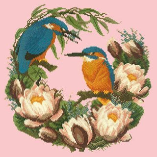Water Lilies Needlepoint Kit Kits Elizabeth Bradley Design Pale Rose 
