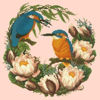 Water Lilies Needlepoint Kit Kits Elizabeth Bradley Design Salmon Pink 
